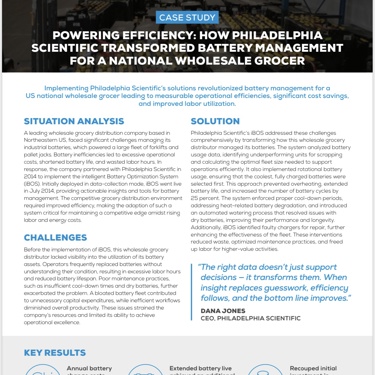 POWERING EFFICIENCY: HOW PHILADELPHIA SCIENTIFIC TRANSFORMED BATTERY MANAGEMENT FOR A NATIONAL WHOLESALE GROCER